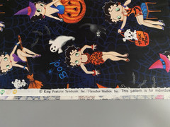 2 Yards BETTY BOOP HALLOWEEN ~ Fabric ~ Cotton ~ Continuous Piece ~ HTF