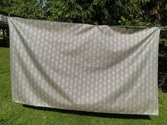 Navy & Silver Metallic Fabric Drapes Pillow Upholstery New 58” X 102” Sew Crft