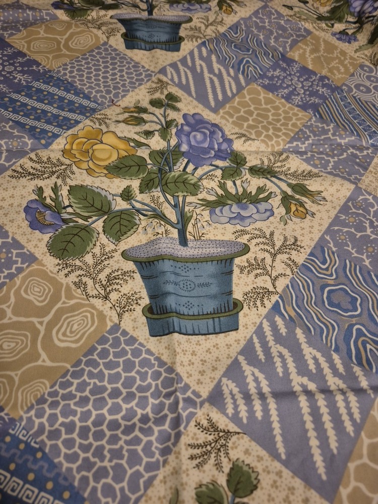 Schumers Screen Print Rose Coverlet 1 Yard Fabric