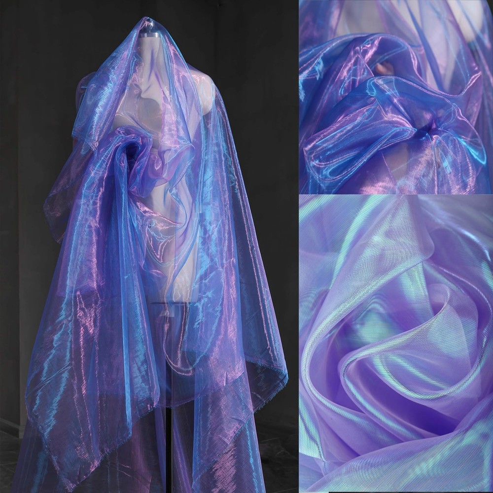3.3 Yard Magic Purple Organza Fabric with Holographic 3.3Yard,