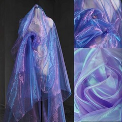 3.3 Yard Magic Purple Organza Fabric with Holographic 3.3Yard,