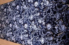 3.3 yd/ Vintage Mulberry Silk Velvet Devore Fabric Luxury Uzbek Oriental Textile