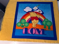 Winnie Pooh Tigger Love Rainbow Fabric Pillow 2 Panels Balloon Heart