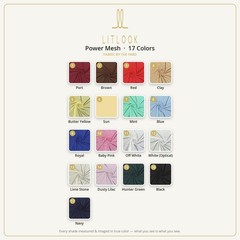 Power Mesh Fabric by the Yard — 17 Colors, 58/60″ Wide, 2-Way Stretch