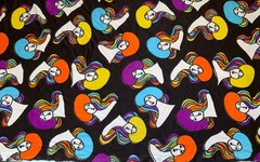 3/4 Yard+ VINTAGE Polyester/Nylon FABRIC Psychedelic POP ART Deco GROOVY Disco