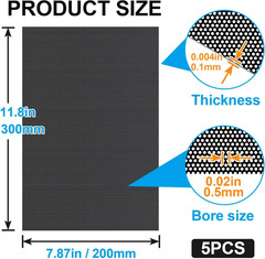 5 Sheets Black Fursuit Eye Mesh PVC 0.5mm Waterproof Craft Cosplay Material