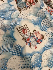 VTG Hollie Hobby Patriotic color blue fabric scrap bundle