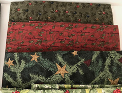 14 PIECE, 14.25 YARD – CHRISTMAS QUILTING CRAFT COTTON FABRIC LOT – ALMOST 5 LBS