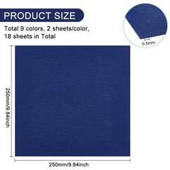 BENECREAT 18 Sheets 9 Colors Square Linen Embroidery Fabric, 9.8×9.8 inch…