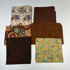 Quilt Craft Fabric Remnants Variety See Photos Brown Orange Fall **READ**