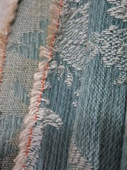 Sage Green Floral Damask Jacquard Upholstery Fabric – 52″ x 42″