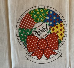 VINTAGE SPRING MILLS CHRISTMAS 6 CALICO ORNAMENTS FABRIC PANEL 1976