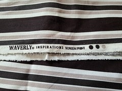 Waverly Inspirations Fabric Remnant Striped Black/Brown/White/Beige (45″x51″)