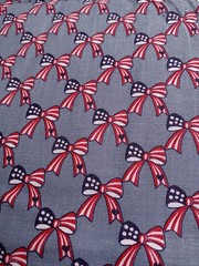 1 yard Patriotic American Flag Bows 4th of July Quilting Cotton Remnant 44″x45″