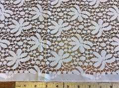 WHITE FLORAL LACE #1-POLY-50 INCH WIDE– 1 1/8 YARDS