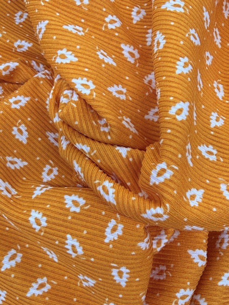 Yummy RIB 2×1 Knit Print 95% Polyester 5% Spandex 58/60″ Fabric By The Yard
