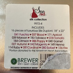 Brewer Quilting & Sewing Supplies SEW RED Silk Collection 16 Pieces Dupioni