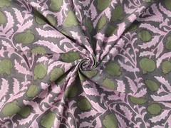 Indian Gray Curtain & Dressmaking Cotton Fabric Floral Curtains Fabric 7 Yard US