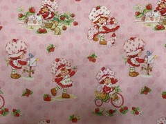 Strawberry Shortcake on Pink Fabric – BTFQ: 18″ x 21”