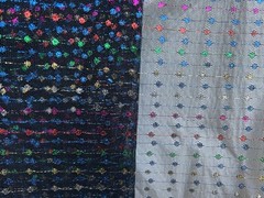 Multicolor on Black mesh Fabric By the Yard 48″ Wide