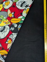 Set 2: Black Fleece Fabric Angry Birds Throw Blanket Diy New 49×59″