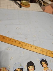 Vintage 2004 Paper Dolls By Patty Reed Border BLUE Fabric 3+YARDS