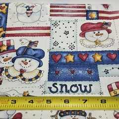 Dianna Marcum Fabric Marcus Brothers Textiles Patriotic Snowman ~44″x~35.5″