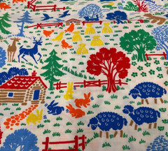 GENERAL FABRICS – SCENIC COUNTRY FARM, 44″ W– 1 1/8 YARDS