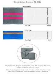 Knit Rib Cuff & Waistband Mix Crafts Pack 10Pcs Remnants,Striped Ribbed Fabric