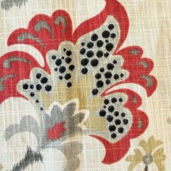 Waverly Siren Song Cotton Slub Red Jacobean Floral Paisley Vine Fabric 24×55