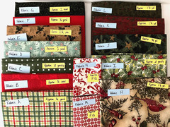 14 PIECE, 14.25 YARD – CHRISTMAS QUILTING CRAFT COTTON FABRIC LOT – ALMOST 5 LBS