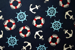 Brother Sister Studio Ships Ahoy anchor wheel By the 1/4 yard cotton fabric