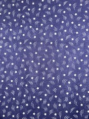 White Stars On Blue VIP by Cranston Cotton Fabric 1/2 Yard 18” By 44”