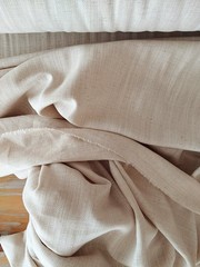 Natural Oatmeal Linen Fabric by yard 6.7Oz Soft Organic Blend —Sewing,Clothing