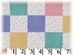 Baby Blocks Fabric ABC Patchwork Pastel Quilt Squares Nursery DIY Sewing BTY