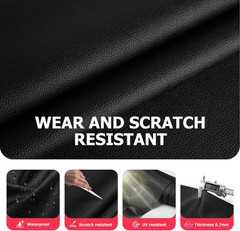 Marine Grade Vinyl Fabric Black 54 Inch by 12 Inch Water Resistant Upholstery