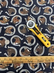Vintage VIP Cranston Print Works Horse Horseshoe Fabric 71″ Almost 2 Yards