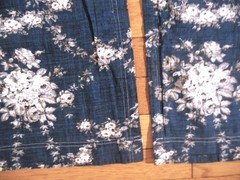 Waverly Inspirations Navy White Rose Toile Fabric 2 Unfinished Curtain Panels