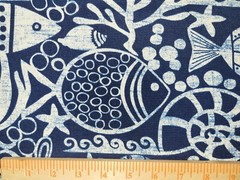 5 Yds Richloom Solarium Seagate Marine 54″ Wide 100% Polyester Outdoor Navy Fish