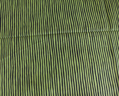 1.5 yard x 44″ wide cotton quilt fabric Narrow lime green and black Stripe OOP