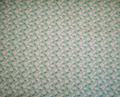 Quilt Fabric By The Half-Yard Sm White Floral on Light Teal/Green Premium Cotton
