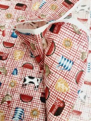 VTG Fabric Traditions 1 yd x 44 Farmhouse 1998 Cows Country