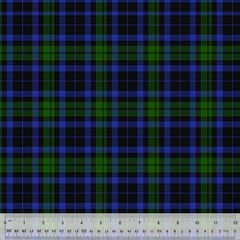 Fleece Blackwatch Plaid Green Blue Black Fleece Fabric Print by the Yard A227.04