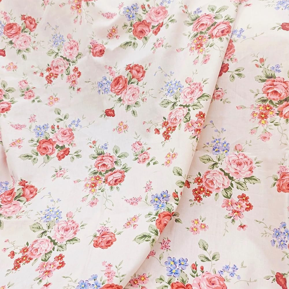 Cotton Fabric by the Yard for Sewing DIY Crafting Fashion Design Printed Floral