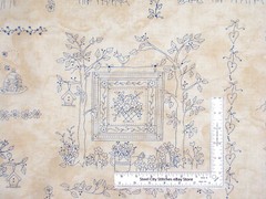 Quilt Garden Printed Stitches Flower Floral Fabric 24″ Panel Cotton 44″W