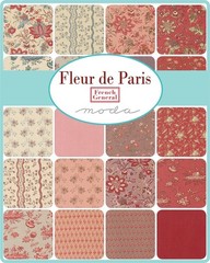 Fleur de Paris Pearl Blue Florals Birds by French General Moda 1/2 Yd 13996 12