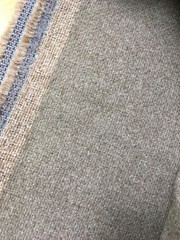 Vintage Heavy Tweed Upholstery Fabric Linen Cotton Blend Striped Selvage 5.5 Yds