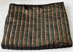 Vintage Fabric ~5 Yds Metallic Stripes (Black/Green/Gold/Copper) Costume/Craft