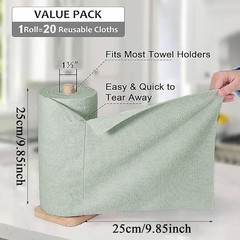 3 Rolls/60pcs Absorbent Microfiber Rags – Quick Dry Towels, Non-Abrasive Wipes
