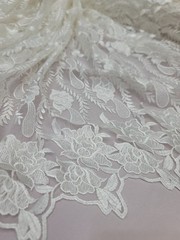 Off White Guipure Venice Medium to Heavy Weight Lace Fabric by the Yard Floral